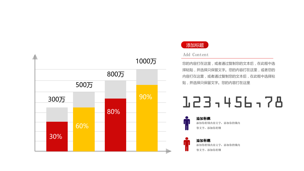红黄色商务PPT图表合集-7