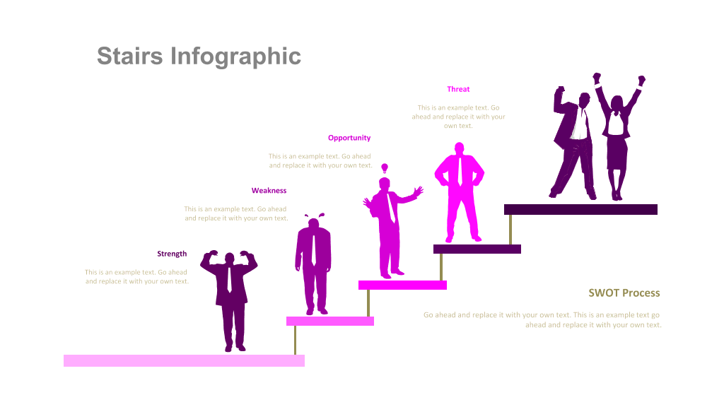 紫色台阶商务PPT图表合集-10