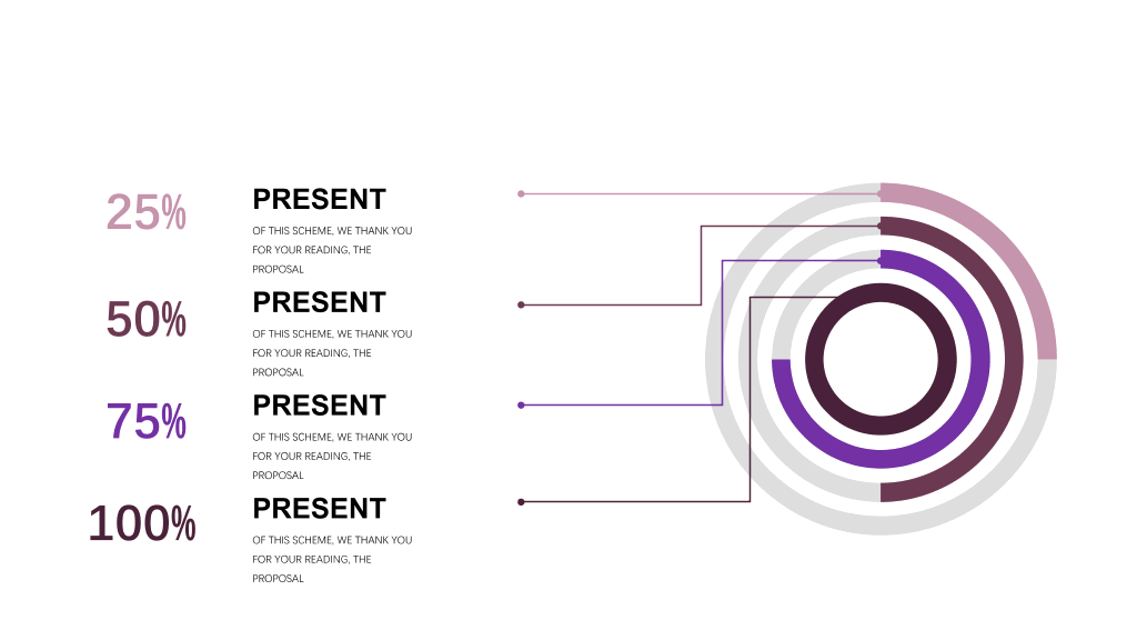 深紫色系商务PPT图表合集-24