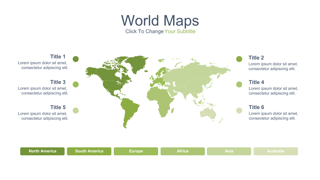 绿色世界地图PPT图表合集-12